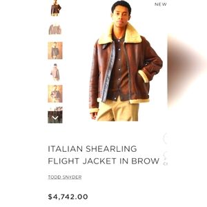 (L/XL💥HOST PICK💥 Aviator Moto Italian Shearling Drk Brn Jacket